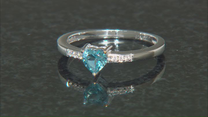 Swiss Blue Topaz Rhodium Over Sterling Silver Ring 0.49ctw Video Thumbnail