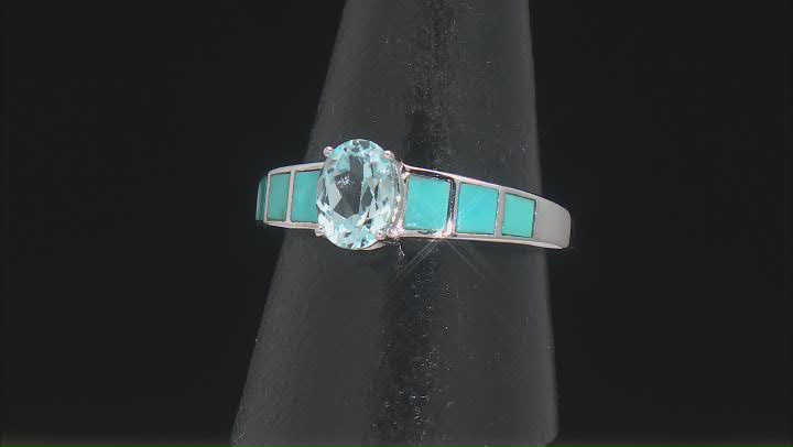 Sky Blue Topaz Rhodium Over Sterling Silver Ring 1.42 Video Thumbnail