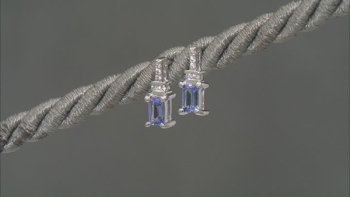 Blue Tanzanite Platinum Over Silver Ring, Earrings, And Pendant With Chain Set 1.71ctw Video Thumbnail