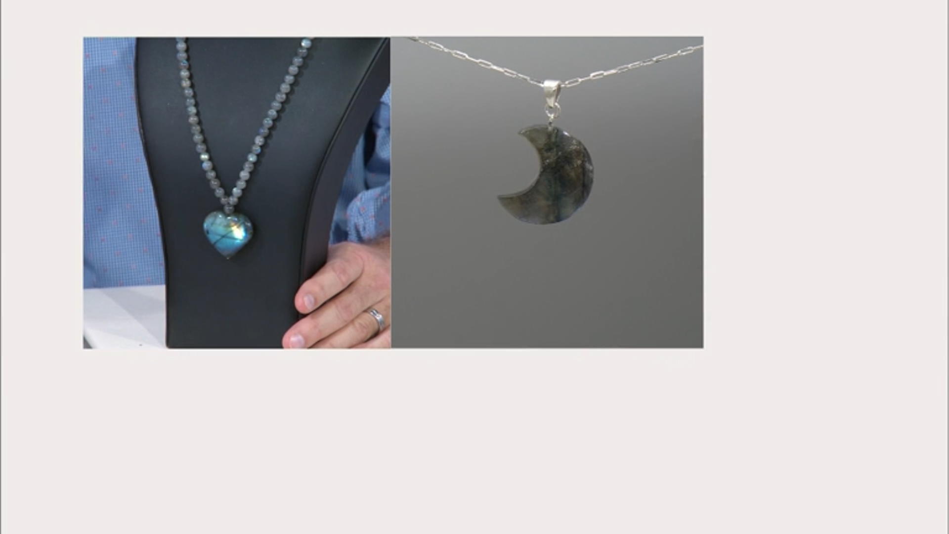 Grey Labradorite Rhodium Over Sterling Silver Necklace Video Thumbnail