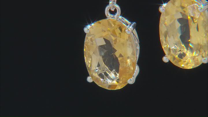 Yellow Citrine Rhodium Over Sterling Silver Earrings 9.00ctw Video Thumbnail