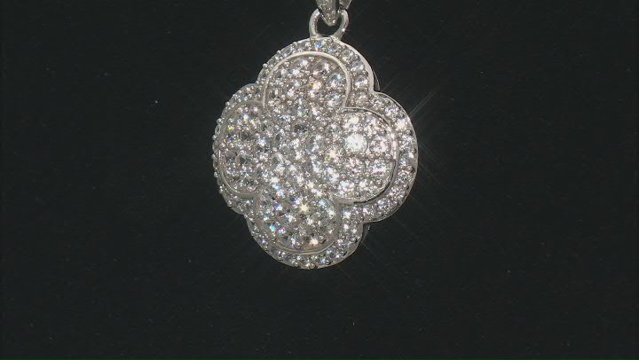 White Zircon Rhodium Over Sterling Silver Pendant with Chain 1.93ctw Video Thumbnail