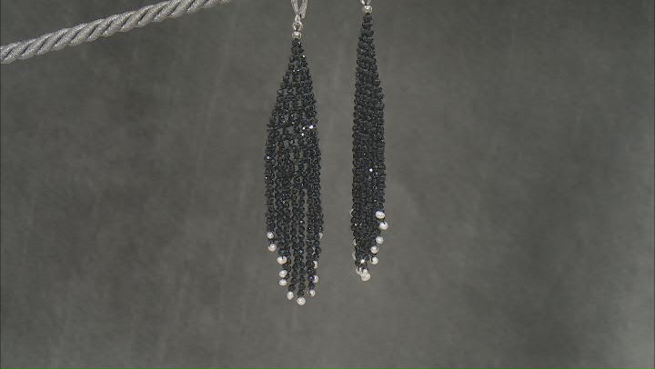 Black Spinel Rhodium Over Sterling Silver Earrings Video Thumbnail