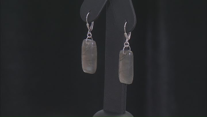 Gray Labradorite Rhodium Over Sterling Silver Earrings Video Thumbnail