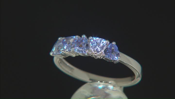 Tanzanite Rhodium Over Sterling Silver Ring 1.08ctw Video Thumbnail