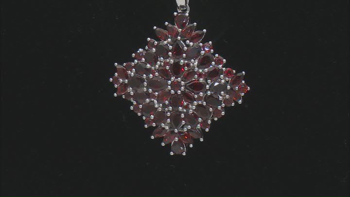 Red Garnet Rhodium Over Sterling Silver Pendant with Chain 6.68ctw Video Thumbnail