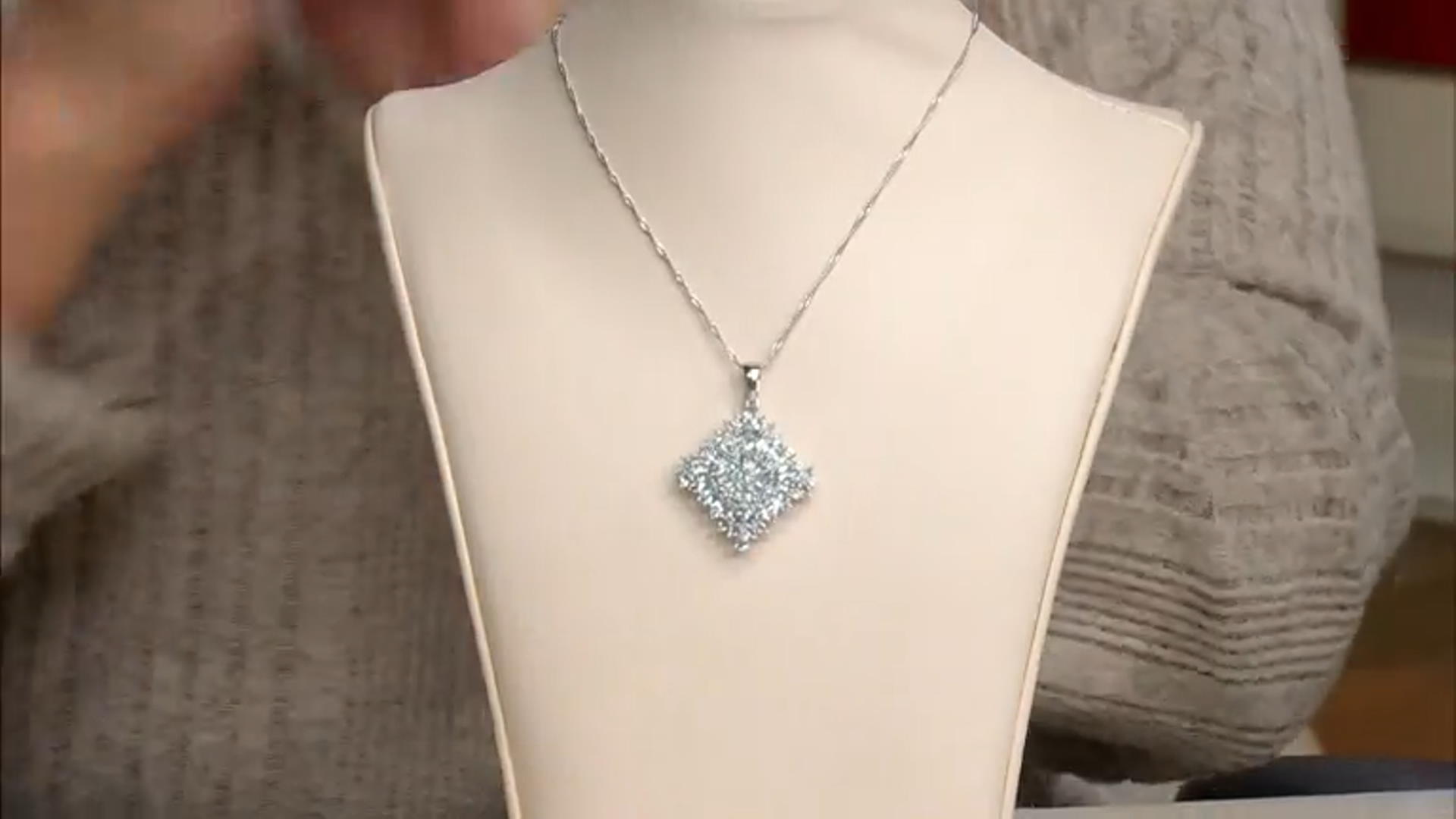 Sky Blue Topaz Rhodium Over Sterling Silver Pendant with Chain 6.21ctw Video Thumbnail