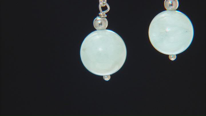 Blue Dreamy Aquamarine Rhodium Over Sterling Silver Dangle Earrings Video Thumbnail