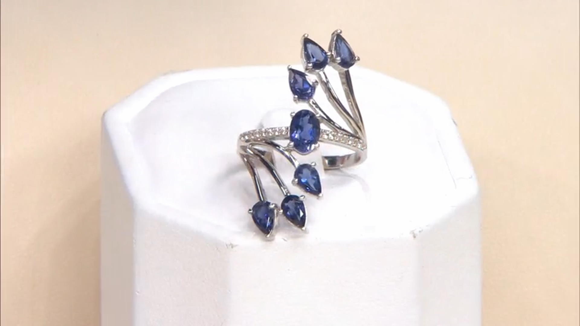Blue Iolite Rhodium Over Sterling Silver Ring 2.44ctw Video Thumbnail