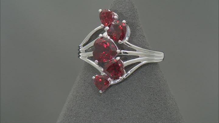 Red Garnet Rhodium Over Sterling Silver Ring 2.50ctw Video Thumbnail