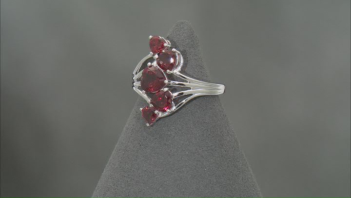 Red Garnet Rhodium Over Sterling Silver Ring 2.50ctw Video Thumbnail
