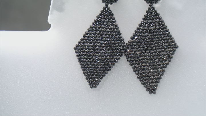 Black Spinel Rhodium Over Sterling Silver Earrings Video Thumbnail