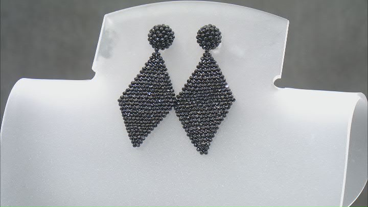 Black Spinel Rhodium Over Sterling Silver Earrings Video Thumbnail