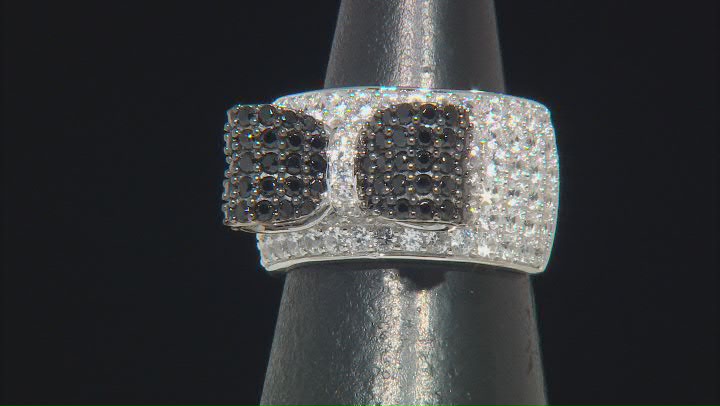 Black Spinel Rhodium Over Sterling Silver Ring 4.02ctw Video Thumbnail