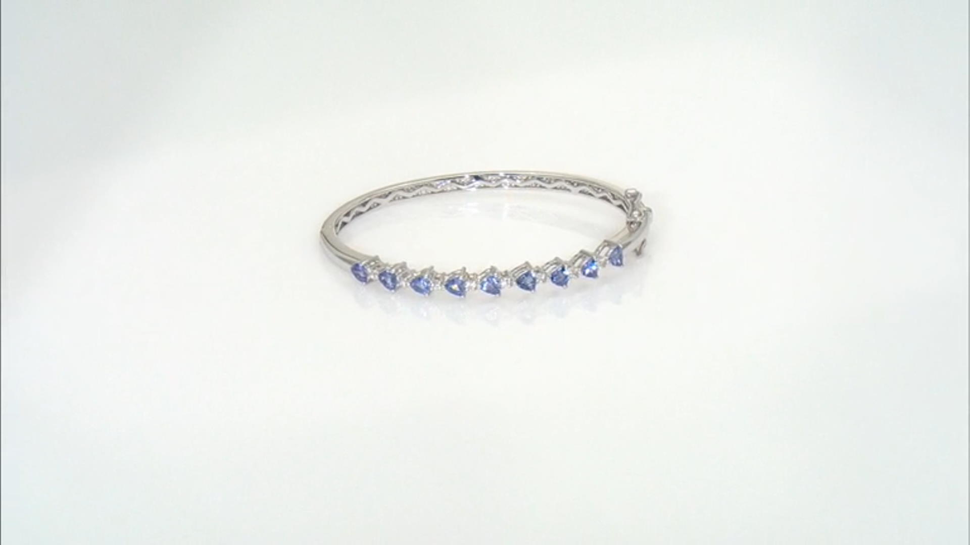 Blue Tanzanite Platinum Over Sterling Silver Bangle 2.43ctw Video Thumbnail