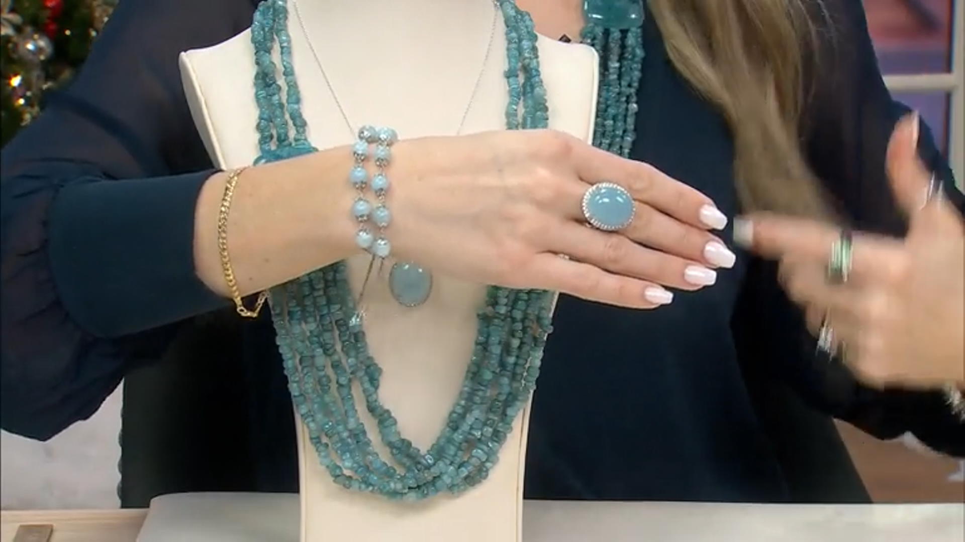 Blue Dreamy Aquamarine Rhodium Over Sterling Silver Bolo Bracelet Video Thumbnail