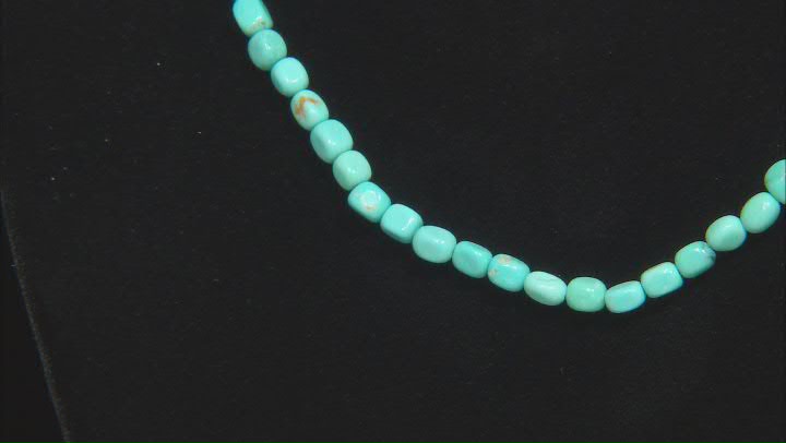 Tumbled Turquoise Rhodium Over Sterling Silver 18" Beaded Necklace Video Thumbnail