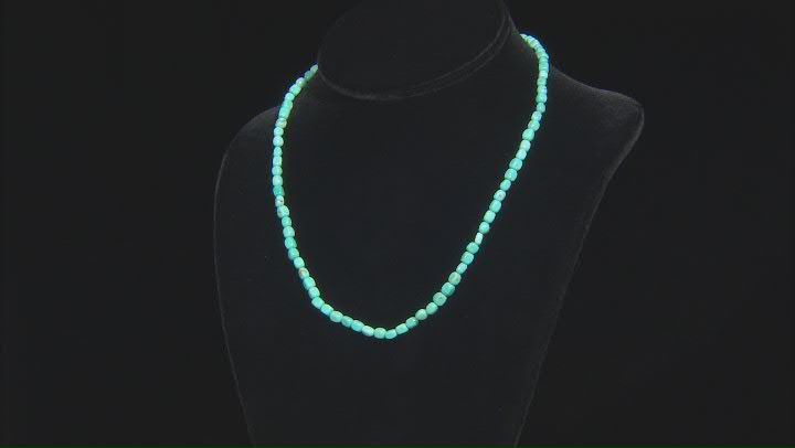 Tumbled Turquoise Rhodium Over Sterling Silver 18" Beaded Necklace Video Thumbnail