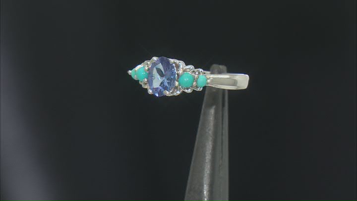 Blue Tanzanite Rhodium Over Sterling Silver Ring 0.67ct Video Thumbnail