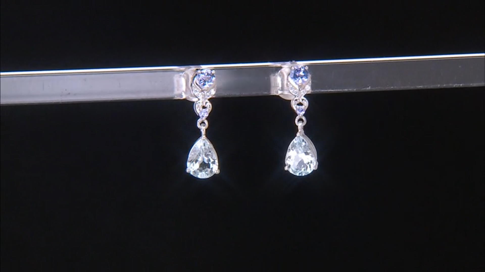 Blue Aquamarine Platinum Over Sterling Silver Earrings 1.99ctw Video Thumbnail