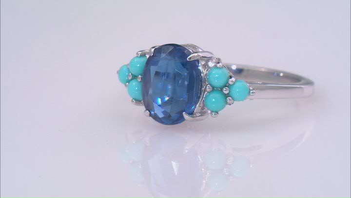 Blue Kyanite Rhodium Over Sterling Silver Ring 2.04ct Video Thumbnail