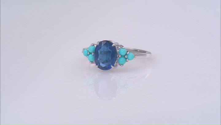 Blue Kyanite Rhodium Over Sterling Silver Ring 2.04ct Video Thumbnail