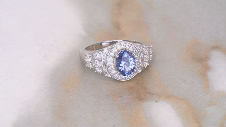 Blue Tanzanite Platinum Over Sterling Silver Ring 1.86ctw Video Thumbnail