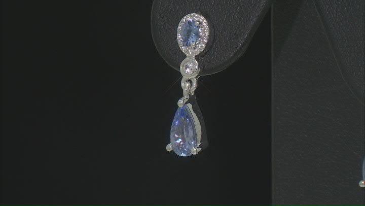 Blue Tanzanite Rhodium Over Sterling Silver Earrings 1.61ctw Video Thumbnail