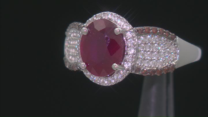 Red Mahaleo® Ruby Platinum Over Sterling Silver Ring 2.72ctw Video Thumbnail