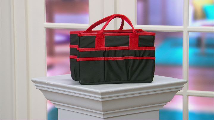 Black Multi-Function Storage Bag appx 12x6.5x8" with Red Accents Video Thumbnail
