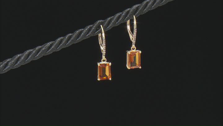 Orange Madeira Citrine 10K Yellow Gold Earrings 2.59ctw