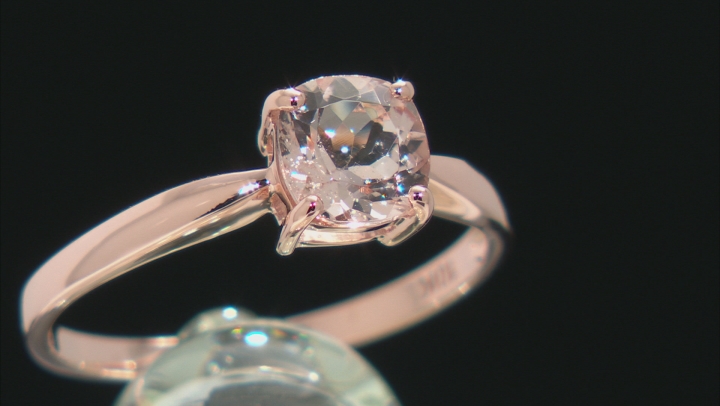 Peach Cor-de-Rosa Morganite 10K Rose Gold Solitaire Ring 0.66ct Video Thumbnail