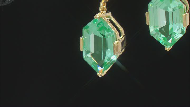 Green Lab Created Spinel 18k Yellow Gold Over Sterling Silver Earrings 13.48ctw Video Thumbnail