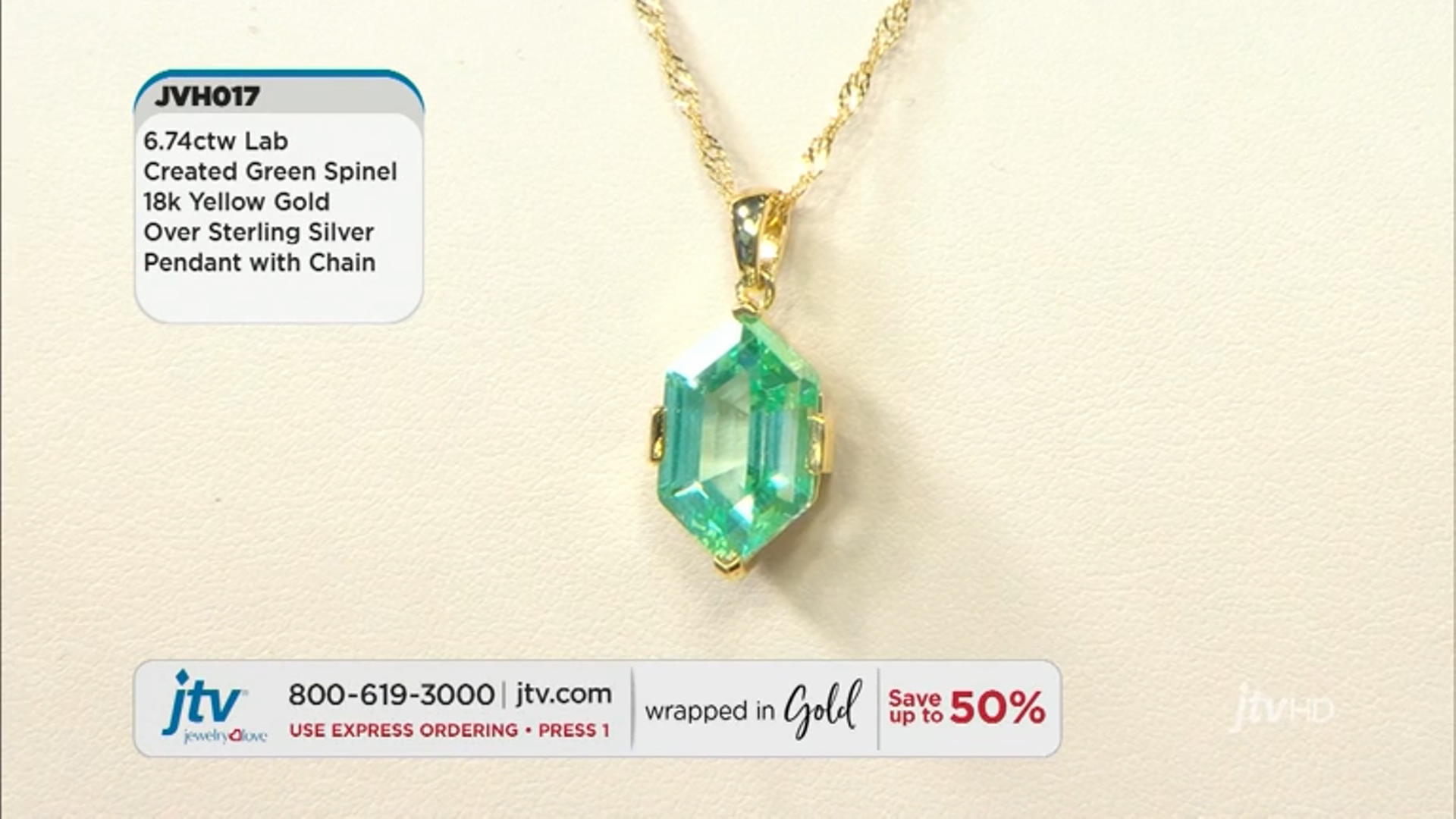 Green Lab Created Spinel 18k Yellow Gold Over Sterling Silver Pendant With Chain 6.74ctw Video Thumbnail