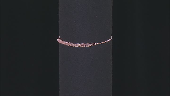 Peach Morganite 18k Rose Gold Over Sterling Silver Bolo Bracelet 1.16ctw Video Thumbnail