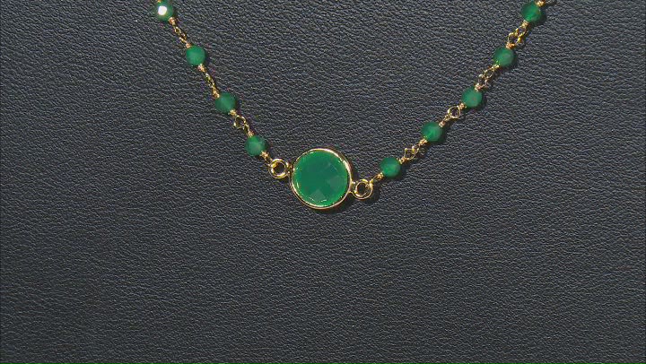 Green Onyx 18K Yellow Gold Over Sterling Silver Necklace Video Thumbnail