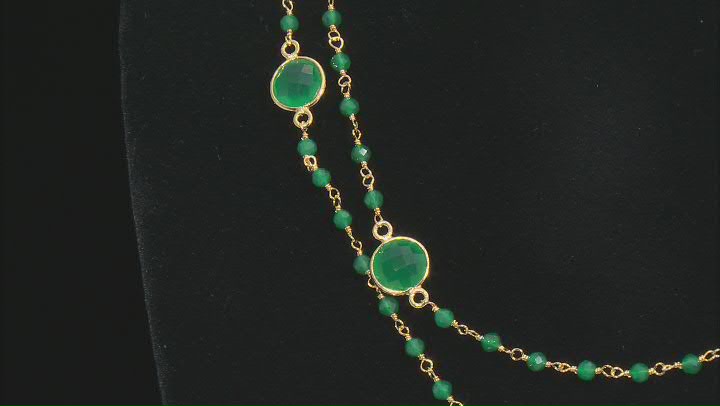 Green Onyx 18K Yellow Gold Over Sterling Silver Necklace