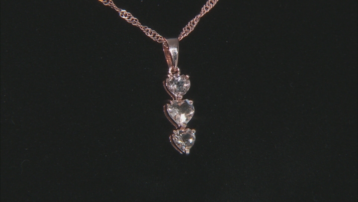 Peach Morganite 18k Rose Gold Over Sterling Silver Pendant With Chain 0.61ctw Video Thumbnail