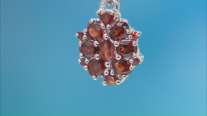 Red Garnet Rhodium Over Sterling Silver Pendant With Chain 1.71ctw Video Thumbnail