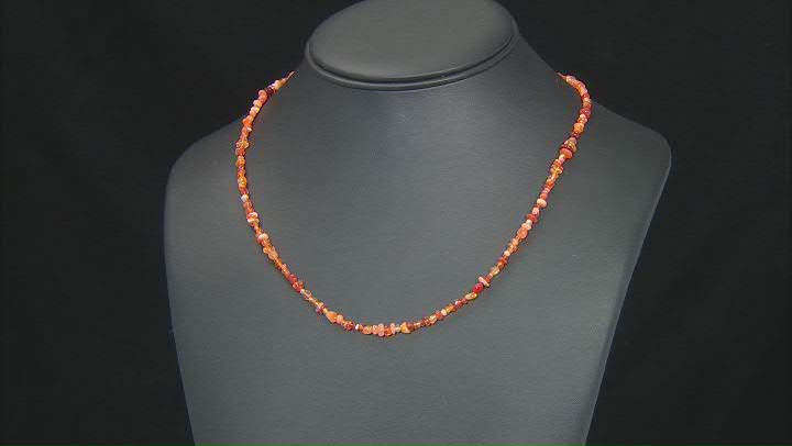 Orange Mexican Fire Opal 18k Yellow Gold Over Sterling Silver Necklace Approximately 25.00ctw Video Thumbnail