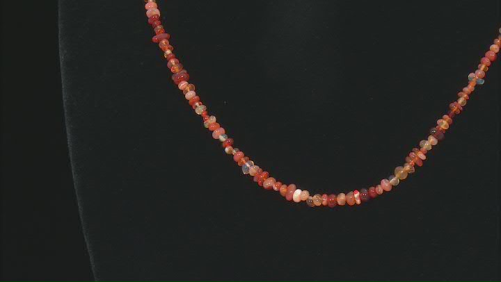 Orange Mexican Fire Opal 18k Yellow Gold Over Sterling Silver Necklace Approximately 25.00ctw Video Thumbnail