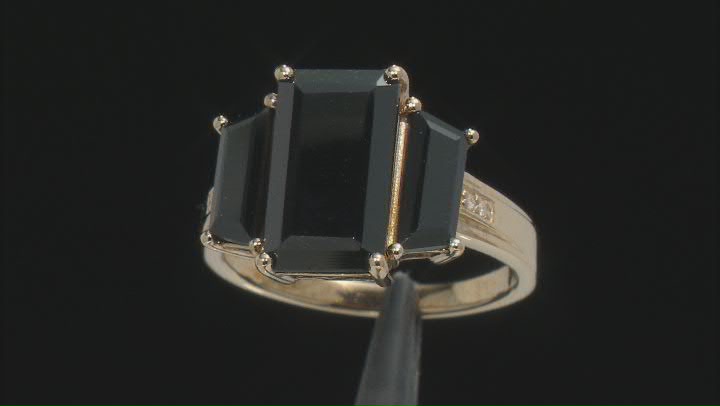 Black Spinel 18k Yellow Gold Over Sterling Silver Ring 9.74ctw Video Thumbnail