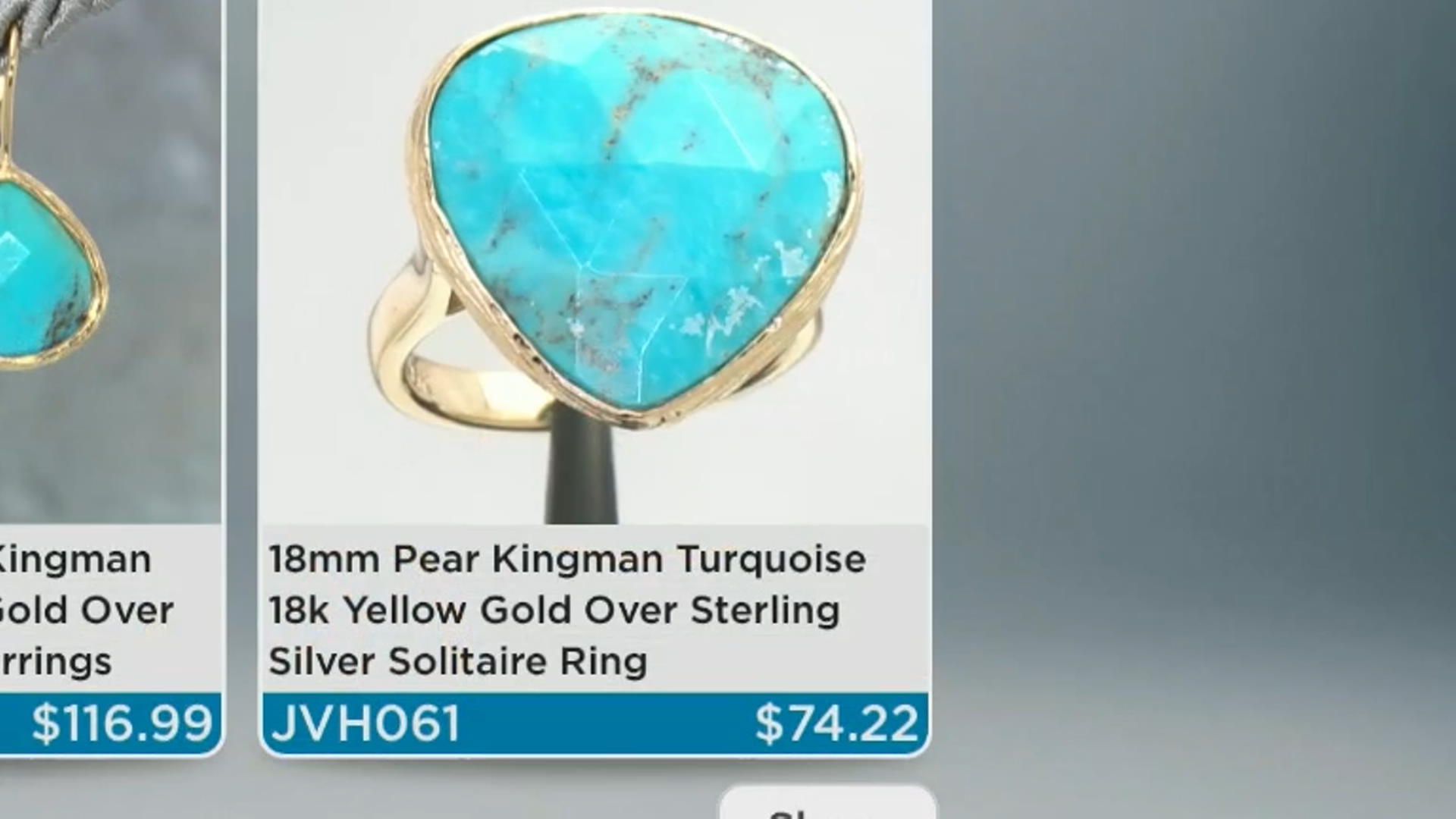 Blue Turquoise 18K Yellow Gold Over Silver Drop Earrings Video Thumbnail