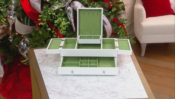 Wooden Jewelry Box Everly in White Finish Video Thumbnail
