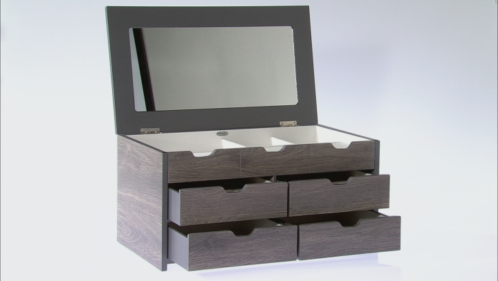 Wooden Jewelry Box Coventry in Oceanside Grey Finish Video Thumbnail