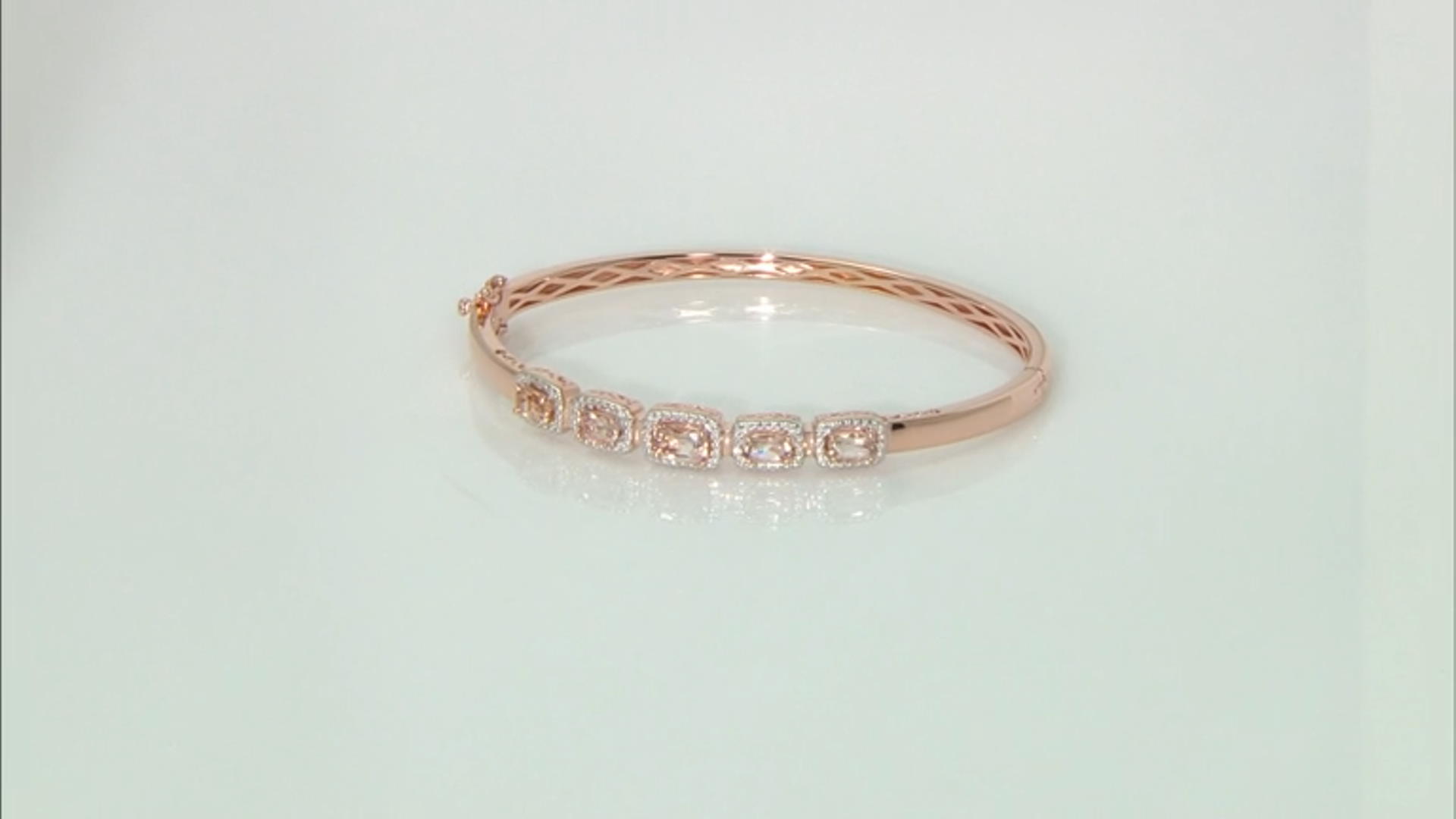Pink morganite 18k rose gold over silver bracelet 2.33ctw Video Thumbnail