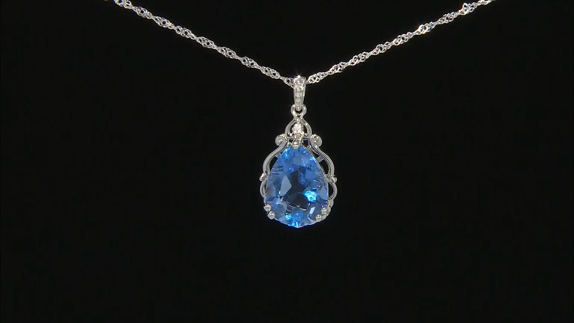 Blue Color Change Fluorite Rhodium Over Silver Pendant With Chain 9.29ctw Video Thumbnail