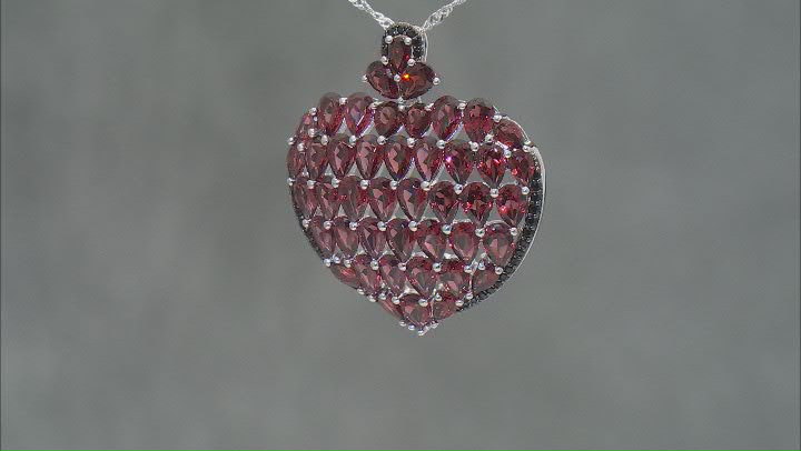 Red Garnet Rhodium Over Silver Pendant With Chain 16.78ctw Video Thumbnail