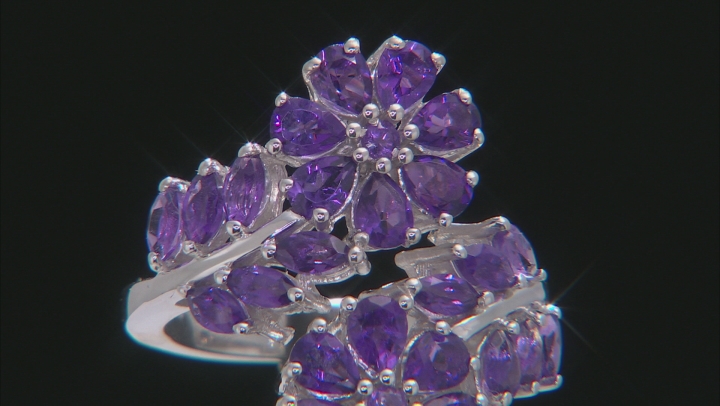 Purple Amethyst Rhodium Over Silver Ring 2.98ctw Video Thumbnail