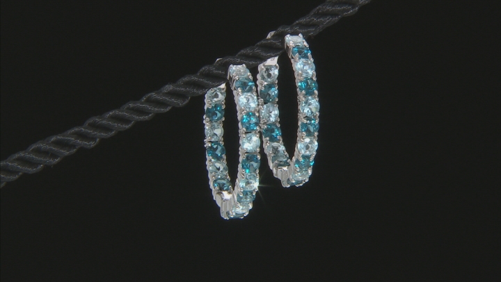 Blue Topaz Rhodium Over Silver Earrings 9.24ctw Video Thumbnail